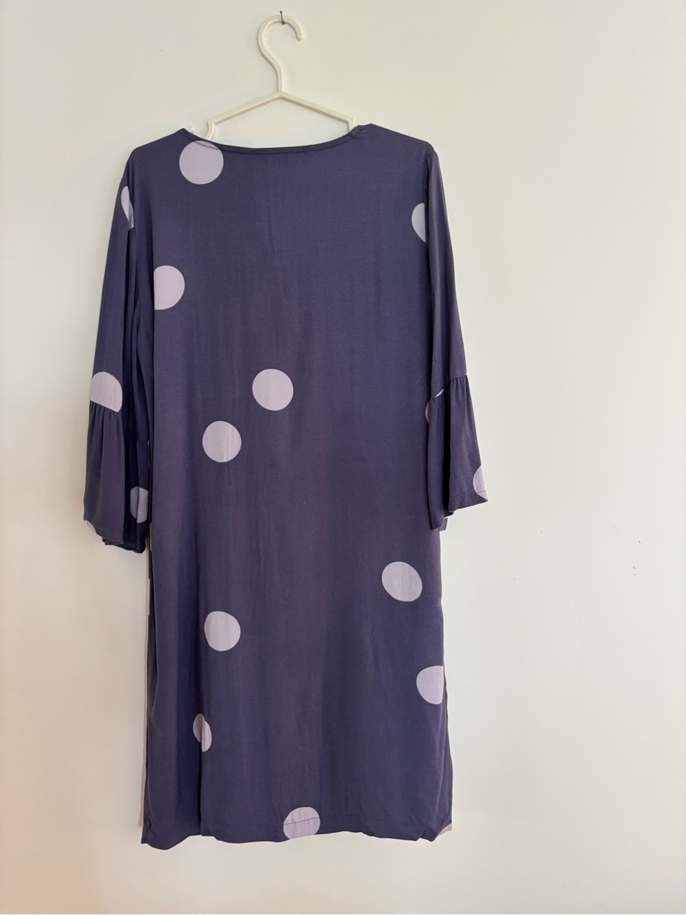 Sandwich Relaxed V-Neck Polka Dot Midi Dress in Purple Size 6 - Picture 6 of 6